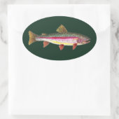 Sticker Ovale Poisson de truite arc-en-ciel (Sac)