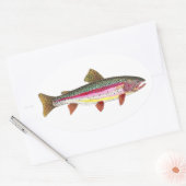 Sticker Ovale Poisson de truite arc-en-ciel (Enveloppe)