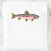 Sticker Ovale Poisson de truite arc-en-ciel (Sac)