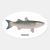 Sticker Ovale Poisson Mullet (Devant)