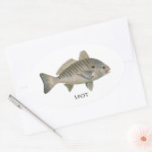 Sticker Ovale Poisson ponctuel (Enveloppe)