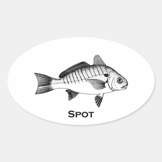Sticker Ovale Poisson ponctuel (titre) (Devant)