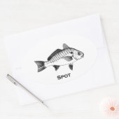 Sticker Ovale Poisson ponctuel (titre) (Enveloppe)