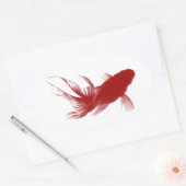 Sticker Ovale Poisson rouge Ryukin (Enveloppe)