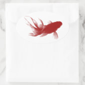Sticker Ovale Poisson rouge Ryukin (Sac)