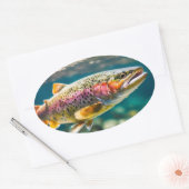 Sticker Ovale poisson saumon (Enveloppe)