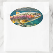 Sticker Ovale poisson saumon (Sac)