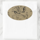 Sticker Ovale Poissons Constellation Hevelius 1690 Décor (Sac)