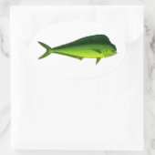 Sticker Ovale Poissons de dauphin - Dorado - Mahi Mahi (Sac)