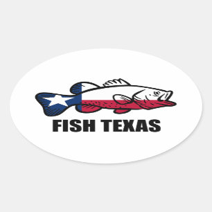 Sticker Ovale Poissons le Texas