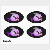 Sticker Ovale Poissons mauvais (Feuille)