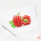Sticker Ovale Poivrons rouges (Enveloppe)