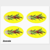 Sticker Ovale poivrons verts (Feuille)