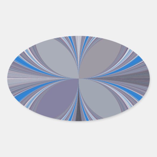 Sticker Ovale Polka gris cendré bleu Pointe Texture Art Imprimer (Devant)