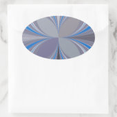 Sticker Ovale Polka gris cendré bleu Pointe Texture Art Imprimer (Sac)