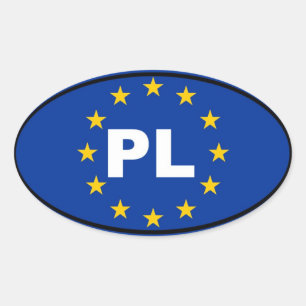 Sticker Ovale Pologne PL Union européenne