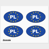 Sticker Ovale Pologne PL Union européenne (Feuille)