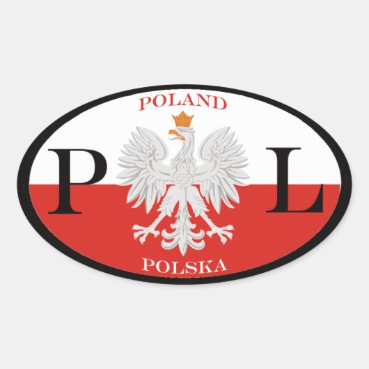 Sticker Ovale Pologne Polska PL (Devant)