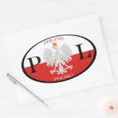 Sticker Ovale Pologne Polska PL (Enveloppe)