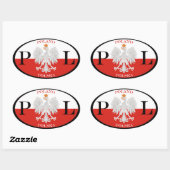 Sticker Ovale Pologne Polska PL (Feuille)