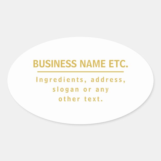 Sticker Ovale Polyvalent Or & Blanc (Devant)