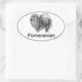 Sticker Ovale Pomeranian Euro (Sac)