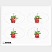 Sticker Ovale Pomme en conserve (Feuille)