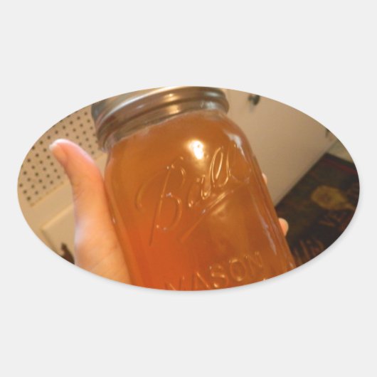 Sticker Ovale Pomme Jelly Canning Jar (Devant)