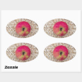 Sticker Ovale Pomme sur avoine (Feuille)