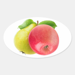 Sticker Ovale Pommes et poires