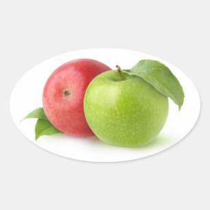 Sticker Ovale Pommes rouges et vertes