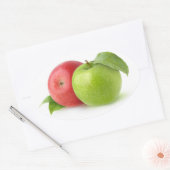 Sticker Ovale Pommes rouges et vertes (Enveloppe)