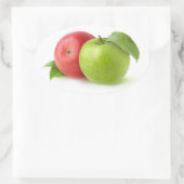 Sticker Ovale Pommes rouges et vertes (Sac)