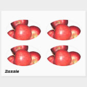 Sticker Ovale Pommes rouges sucrées et crêpes - Impression de fr (Feuille)