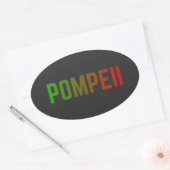 Sticker Ovale Pompeii Italy Minimal Typographic Design (Enveloppe)