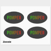 Sticker Ovale Pompeii Italy Minimal Typographic Design (Feuille)
