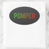 Sticker Ovale Pompeii Italy Minimal Typographic Design (Sac)
