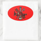 Sticker Ovale Pompier incendie et Secourir le service Emblem (Sac)