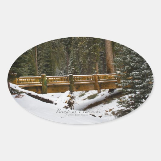 Sticker Ovale Pont à Wuksachi (Devant)