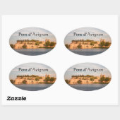 Sticker Ovale Pont d'Avignon France (Feuille)