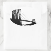 Sticker Ovale Pont vintage Brooklyn (Sac)