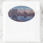 Sticker Ovale Pont vintage Brooklyn (Sac)