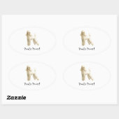 Sticker Ovale Poodle — Clip de chiot (Feuille)