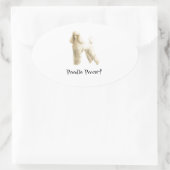 Sticker Ovale Poodle — Clip de chiot (Sac)