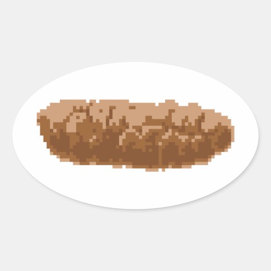 Sticker Ovale Poop à 8 bits (Devant)