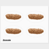 Sticker Ovale Poop à 8 bits (Feuille)