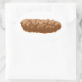 Sticker Ovale Poop à 8 bits (Sac)
