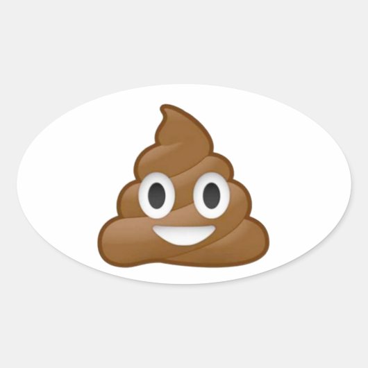 Sticker Ovale Poop émoji (Devant)