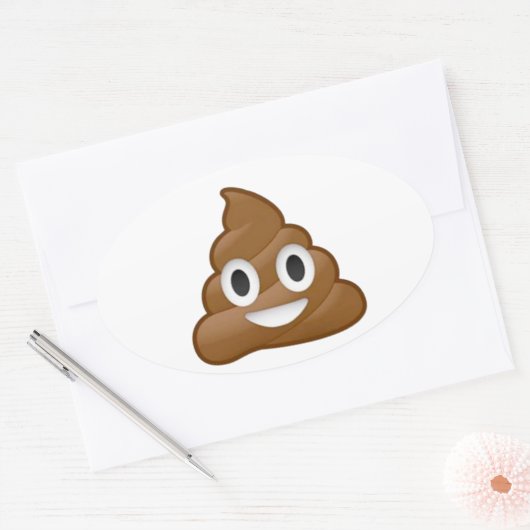 Sticker Ovale Poop émoji (Enveloppe)