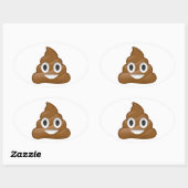 Sticker Ovale Poop émoji (Feuille)